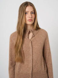 Gilet en maille de cachemire et soie Repeat - Fauve