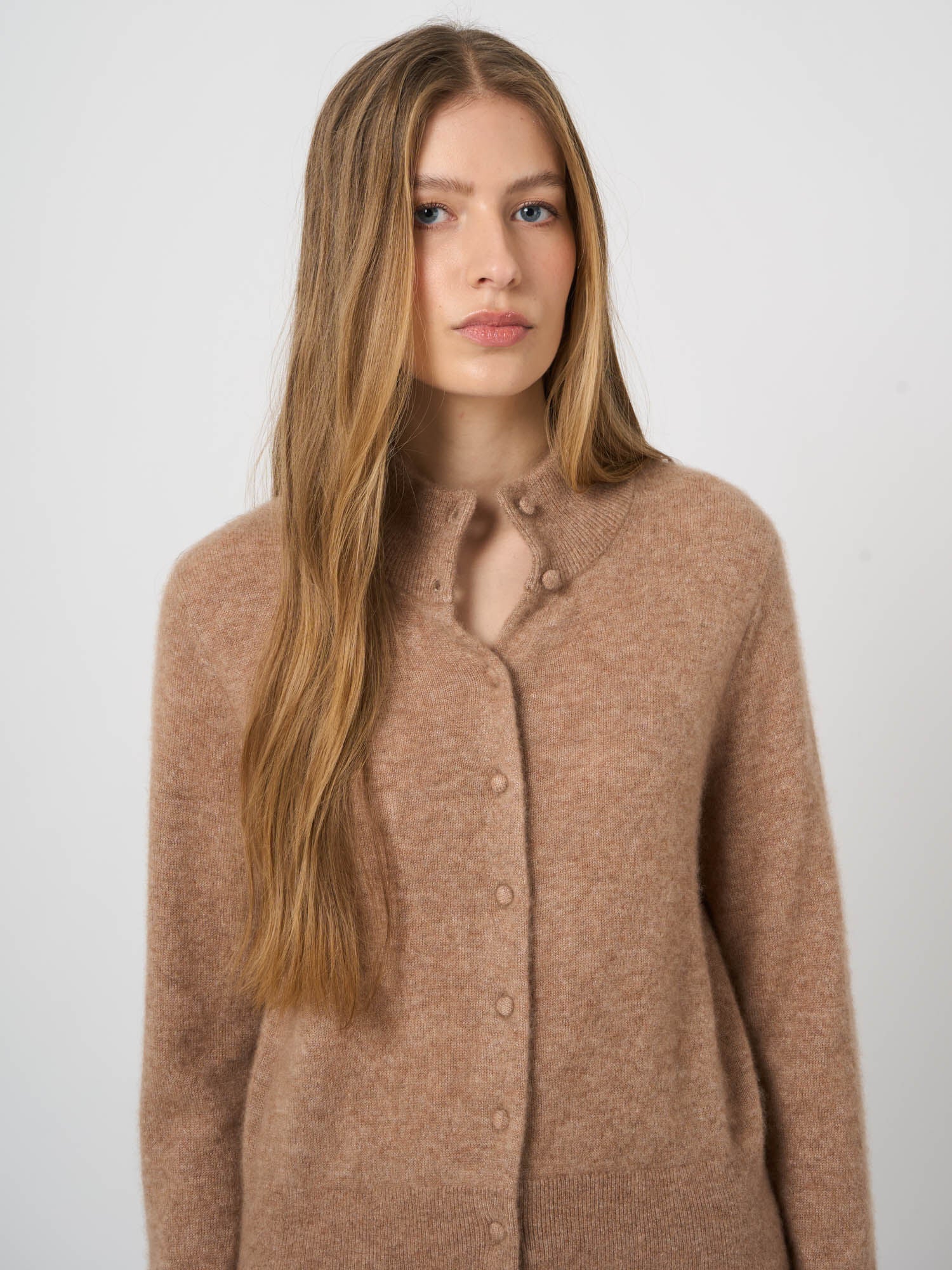 Gilet en maille de cachemire et soie Repeat - Fauve