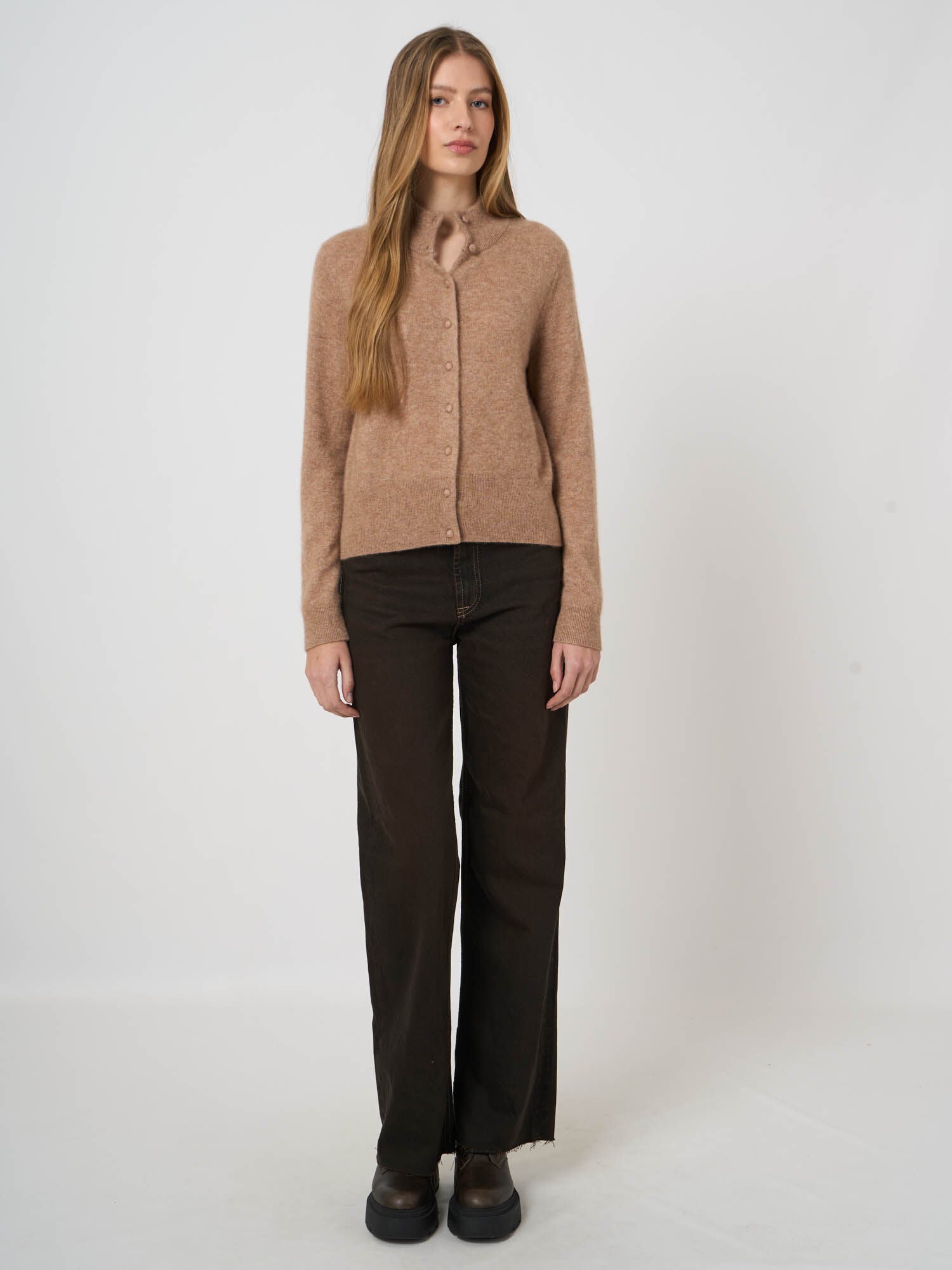 Gilet en maille de cachemire et soie Repeat - Fauve
