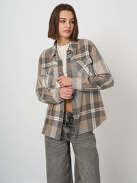 Repeat 200293-8536 blouse tissée en cachemire biologique Multi-carreaux