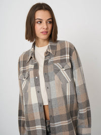 Repeat 200293-8536 blouse tissée en cachemire biologique Multi-carreaux
