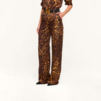 L'Agence Livvy Beltloop Pant Tan Multi Javan Leopard