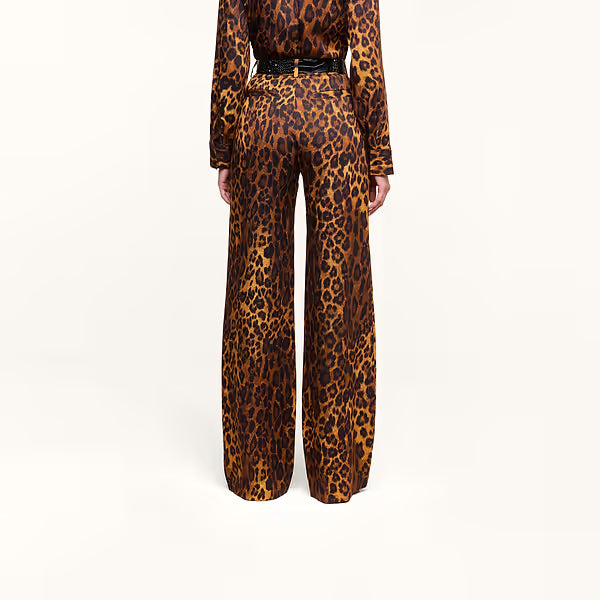 L'Agence Livvy Beltloop Pant Tan Multi Javan Leopard