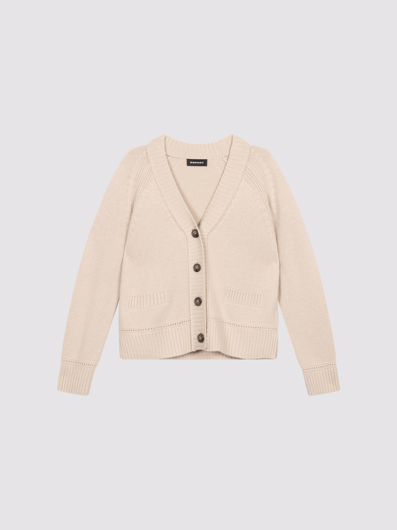 Repeat Wool-Cashmere Buttoned Cardigan