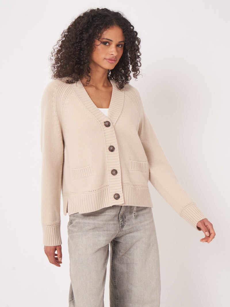 Repeat Wool-Cashmere Buttoned Cardigan