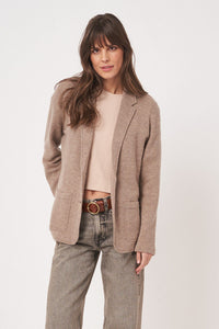 Repeat 200294-1723 cardigan en maille de laine et cachemire Sable