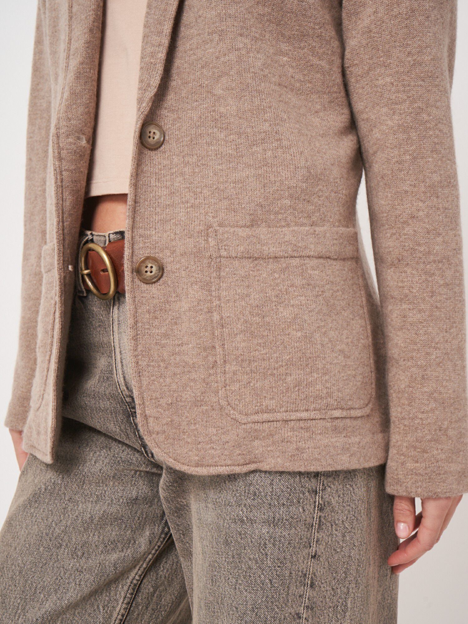 Repeat 200294-1723 cardigan en maille de laine et cachemire Sable