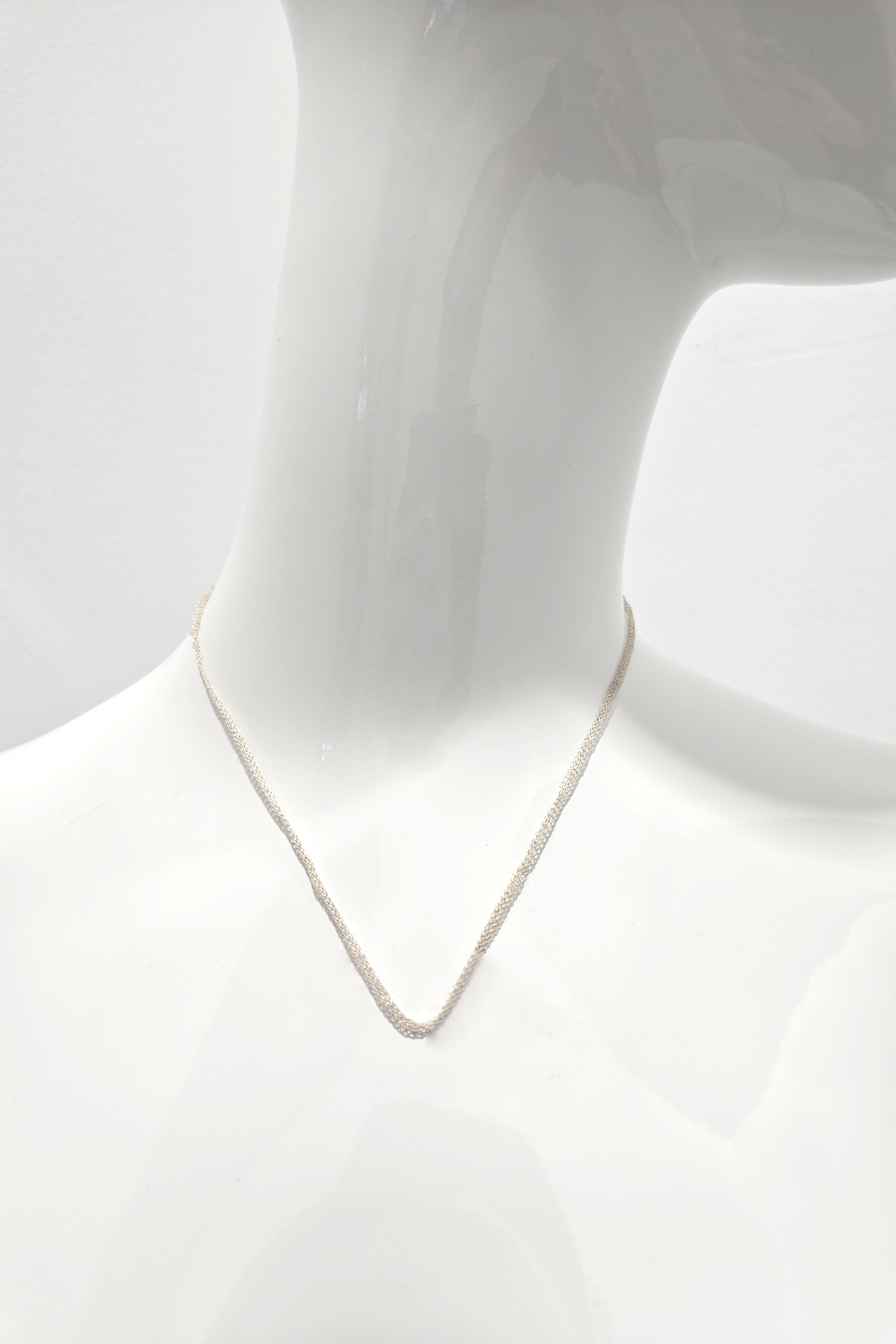 Tres Chic Silver Mesh Chain Necklace