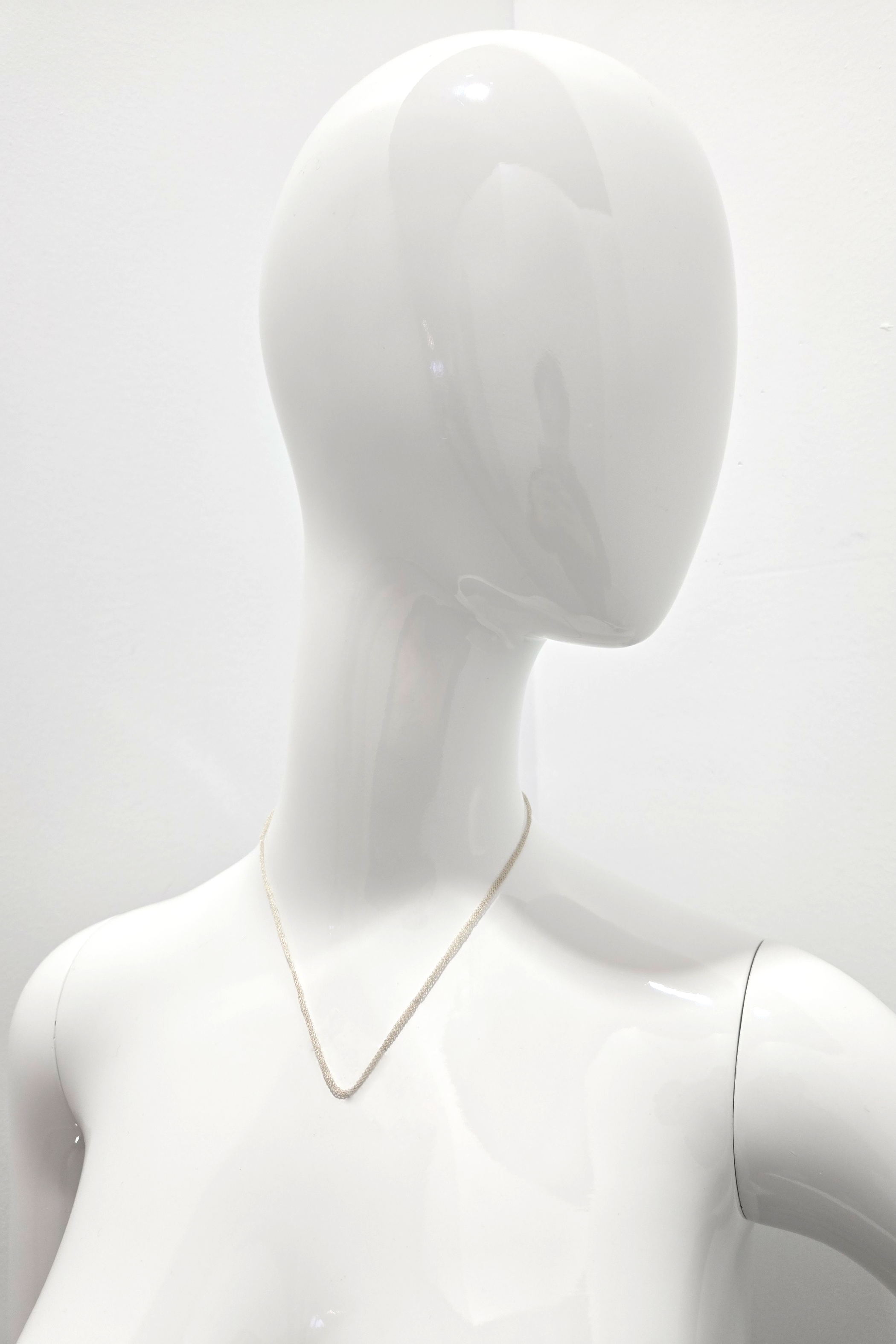 Tres Chic Silver Mesh Chain Necklace