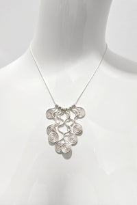 Ricki Goldstein Flowing Spiral Motif Silver Necklace
