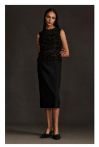 Greta Constantine Cage Shift Dress With Contrast Embroidery - Black