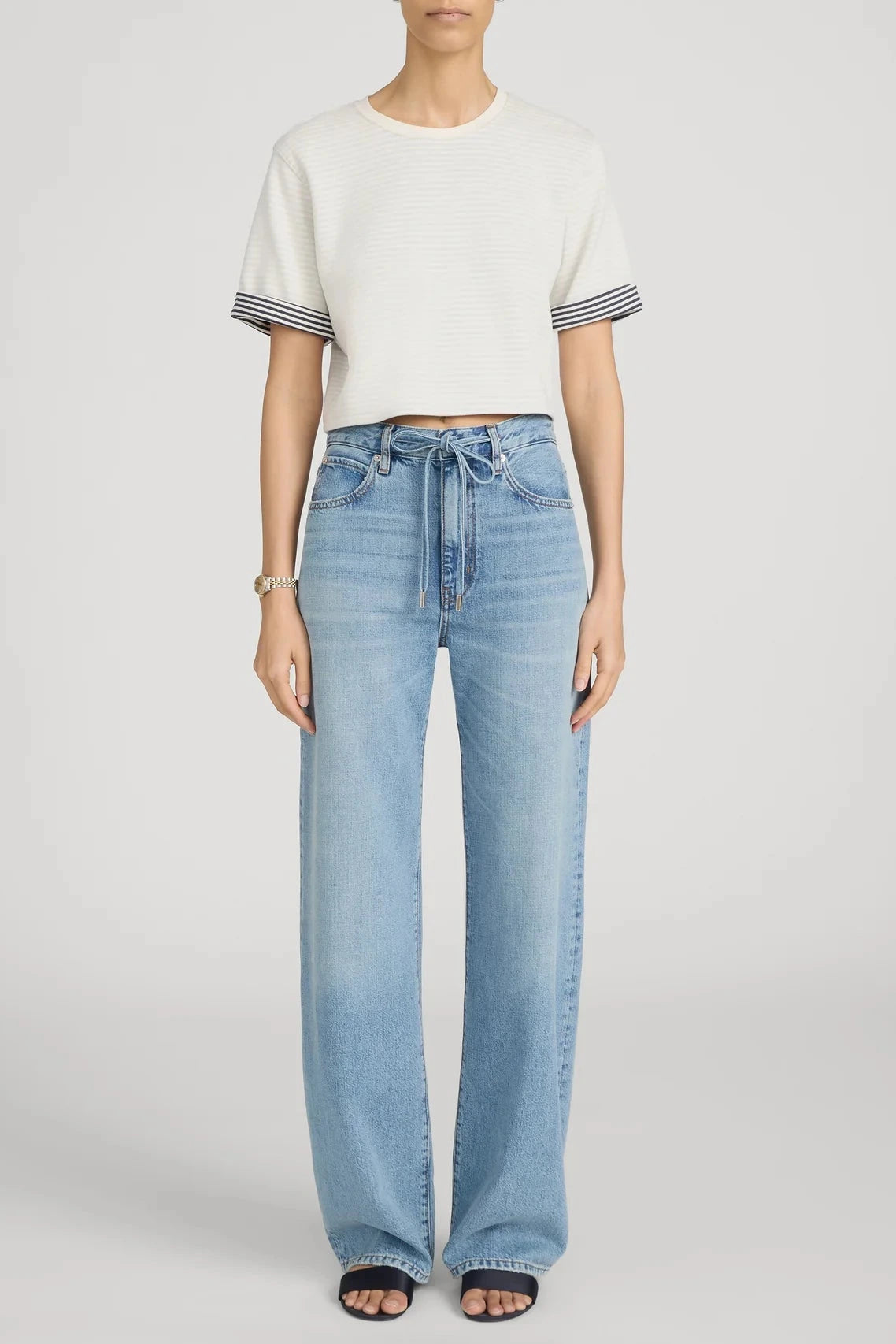 Frame The Off Duty Drawstring Bow Jeans Afterglow