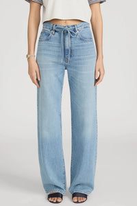 Frame The Off Duty Drawstring Bow Jeans Afterglow