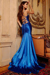 Open Tie Back Crystal Embellished Gown