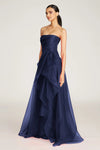 Theia Teresa Strapless Draped Gown