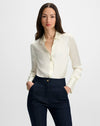 Veronica Beard Monique Silk Button-Down Shirt