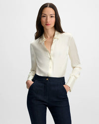 Veronica Beard Monique Silk Button-Down Shirt