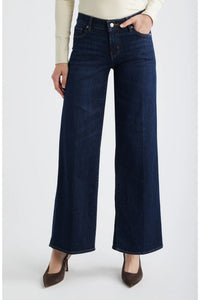 Frame The Low Rise Slim Palazzo Polished