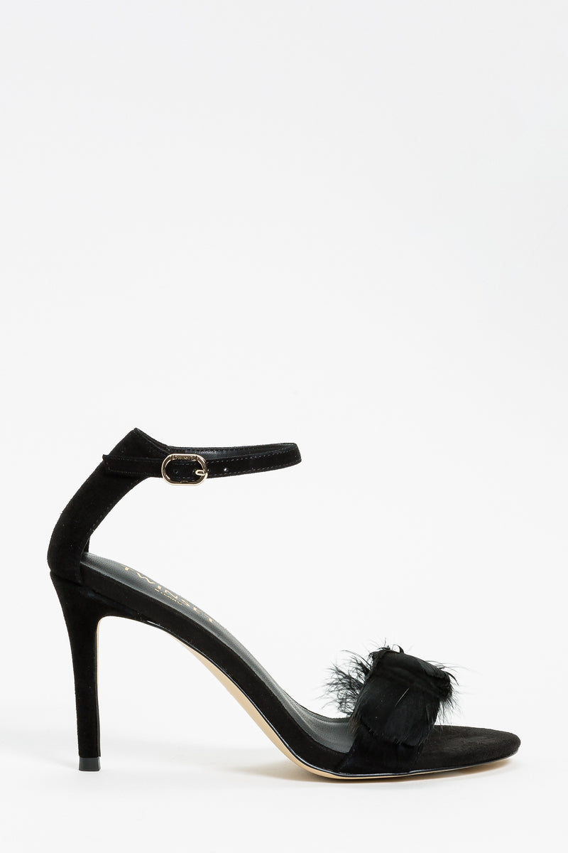 Twinset Leather Sandals With Feathers