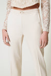 Twinset Trousers With Oval T Waist Strap And Crease Pant