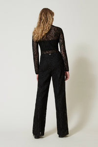 Twinset Macramé Lace Wide Leg Trousers