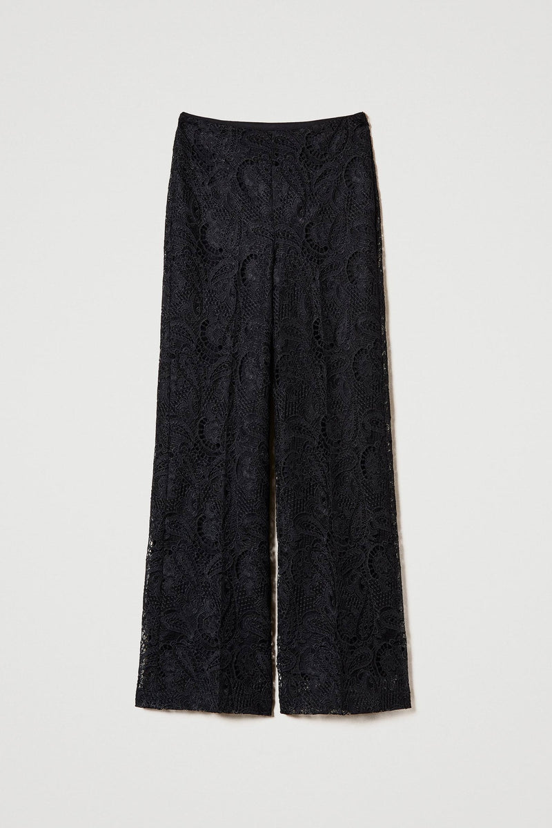 Twinset Macramé Lace Wide Leg Trousers