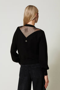 Twinset Jumper With Lace And bow