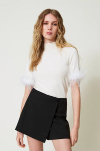 Twinset Turtleneck Jumper With Feathers