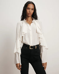 Veronica Beard  Demaris Ruffled Button-Down Blouse