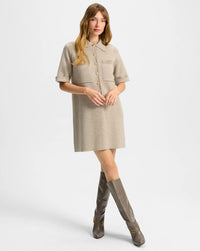 Veronica Beard Madden Merino Wool Mini Shirtdress