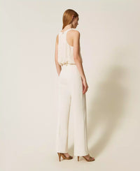 Twinset Crêpe cady trousers with belt