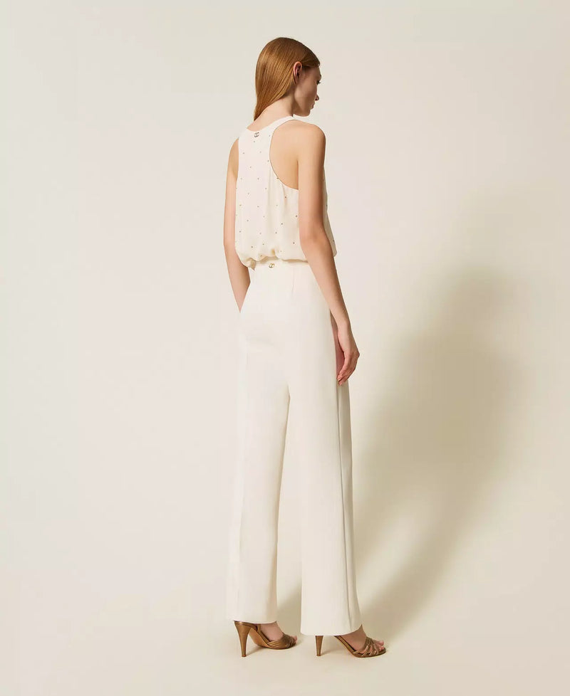 Twinset Crêpe cady trousers with belt