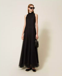 Twinset Long plumetis tulle dress