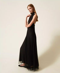 Twinset Long plumetis tulle dress