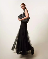 Twinset Long plumetis tulle dress