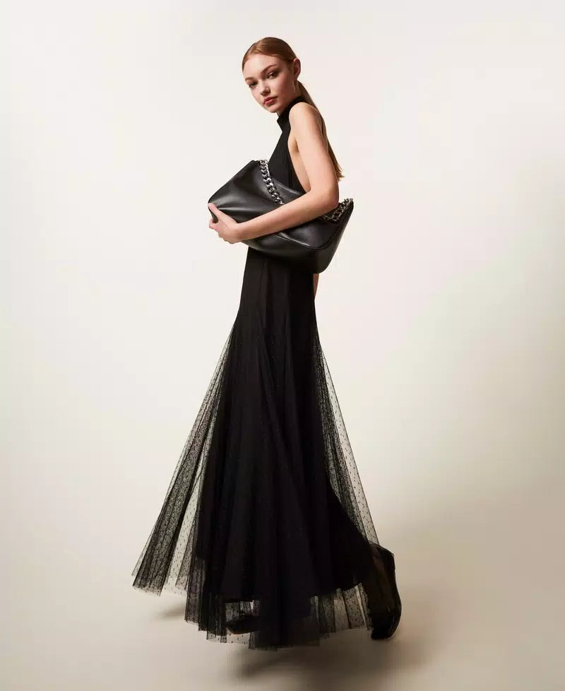 Twinset Long plumetis tulle dress