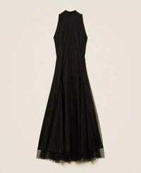 Twinset Long plumetis tulle dress