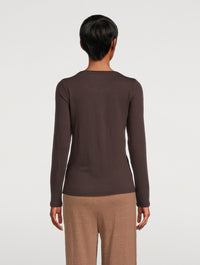 Majestic Filatures Soft Touch Long Sleeve Crewneck Tee Coffee