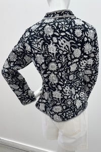 Cotton Reversible Quilted Jacket Black Garden