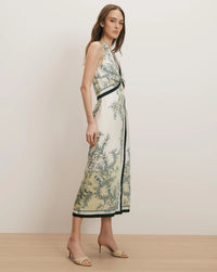 Veronica Beard Kaliza Scarf-Print Midi Dress