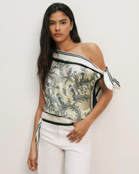 Veronica Beard Tari One-Shoulder Blouse