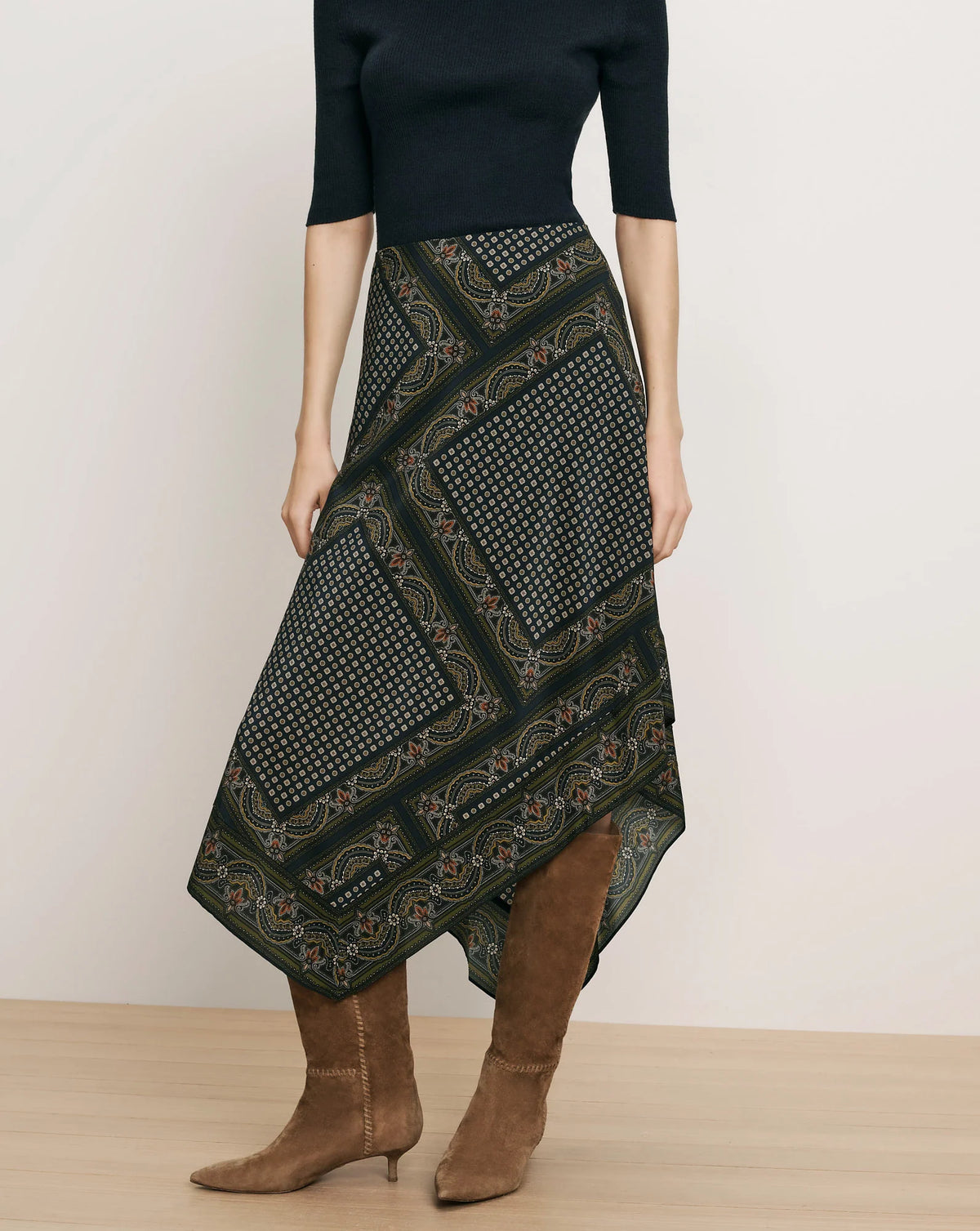 Veronica Beard Hartley Skirt Heritage Navy Multi