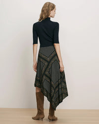 Veronica Beard Hartley Skirt Heritage Navy Multi