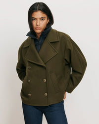 Veronica Beard Funnel Neck Down Dickey Navy