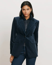 Veronica Beard Funnel Neck Down Dickey Navy