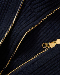 Veronica Beard Rib Turtleneck Dickey Navy