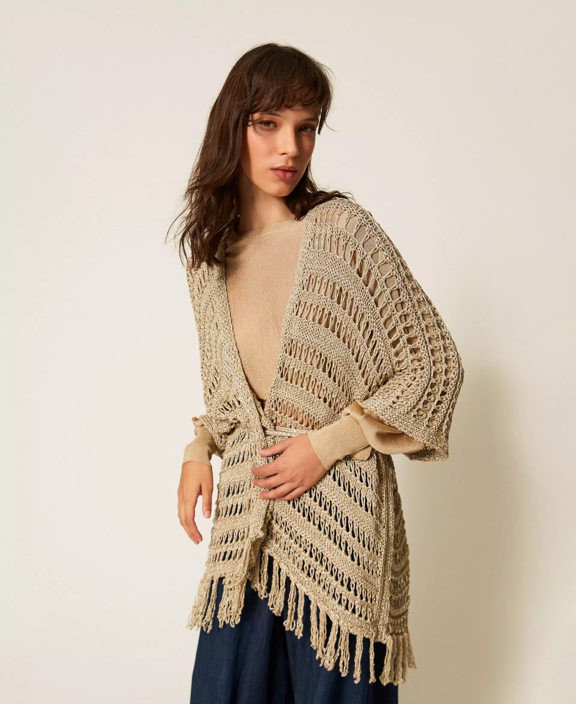 Twinset Crochet knit poncho