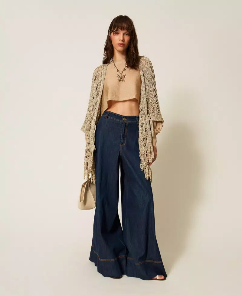 Twinset Crochet knit poncho