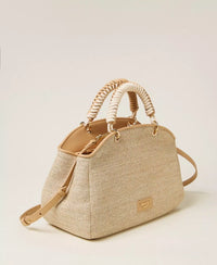 Twinset Raffia-Effect Bowler Bag