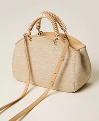 Twinset Raffia-Effect Bowler Bag